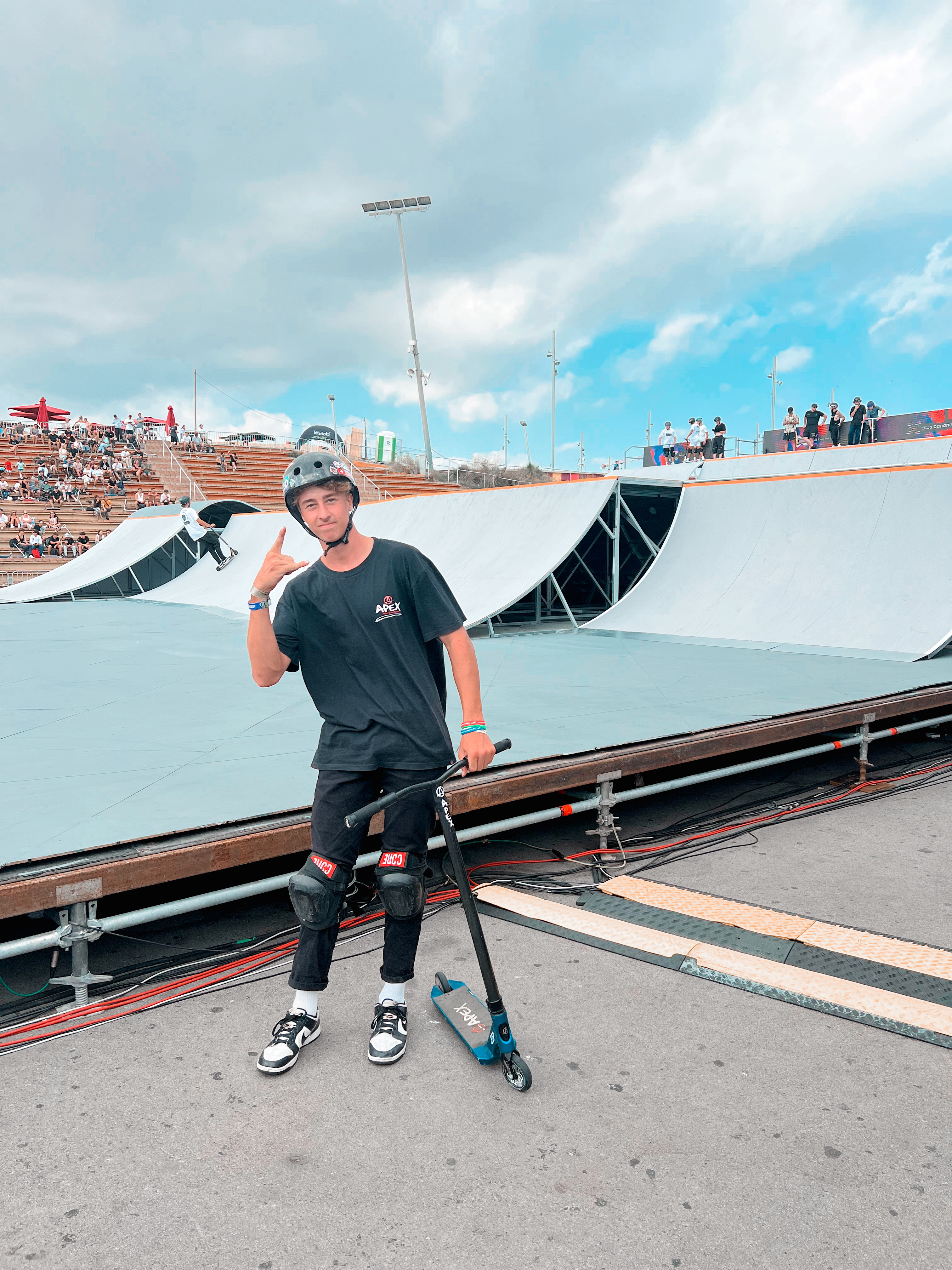 Camille Scooters pendant une session freestyle